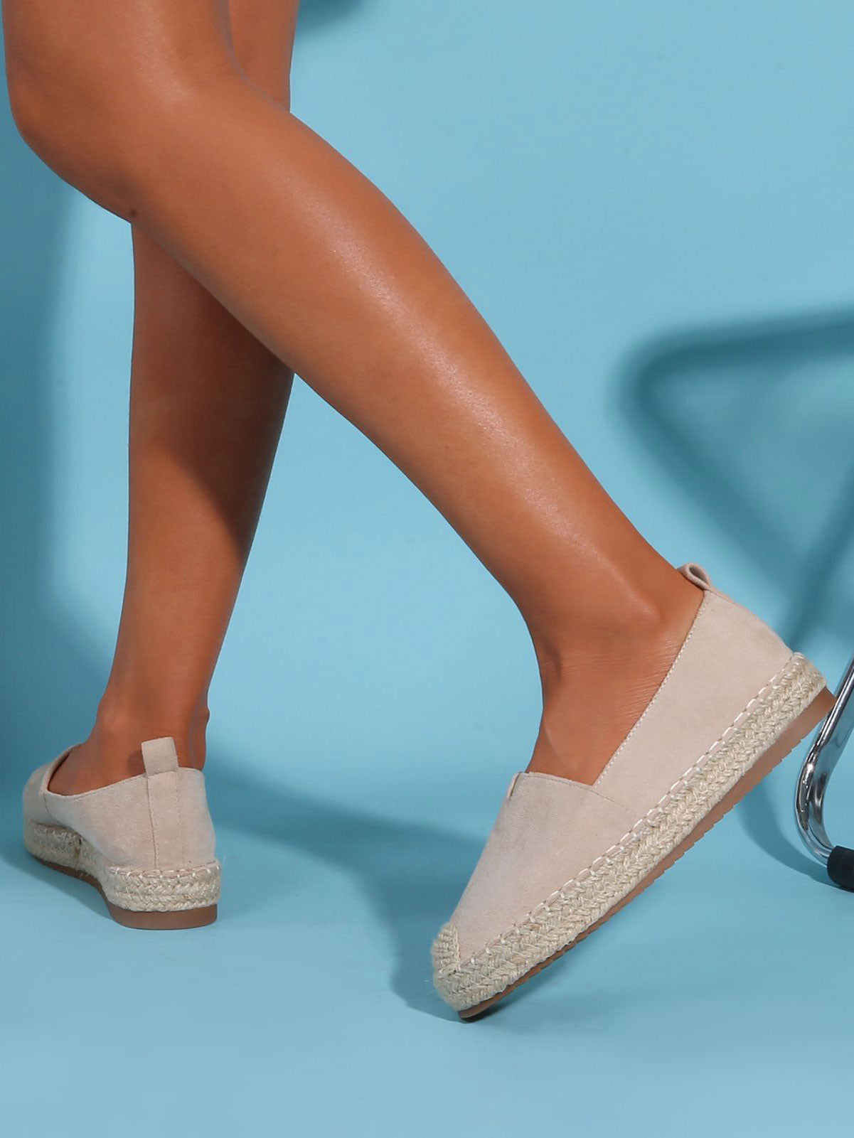 Pil - Fina espadrillos i mocka-look - Black